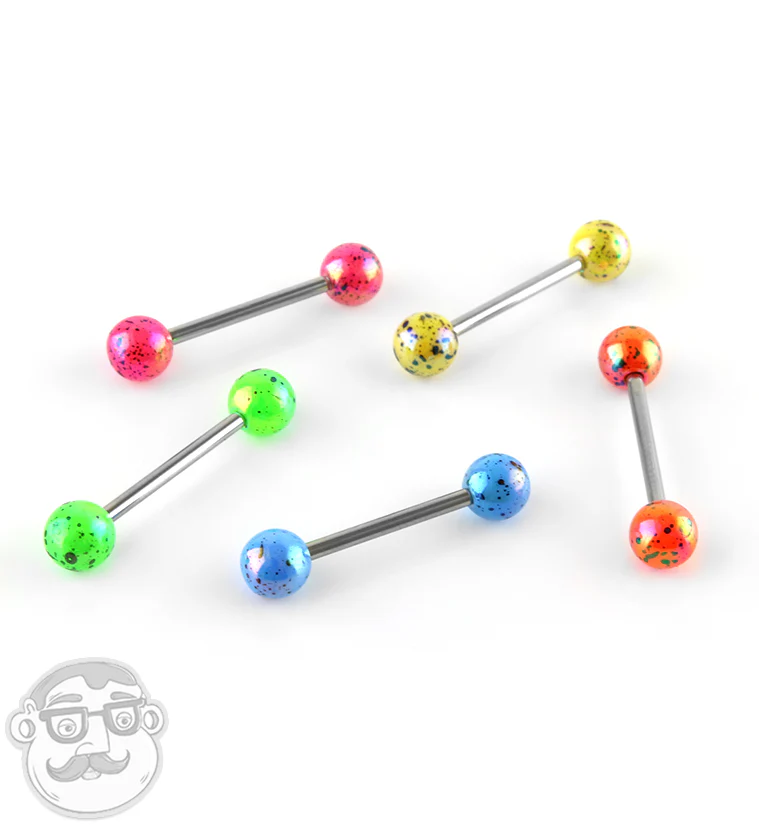 14G Aurora Splatter Stainless Steel Barbell