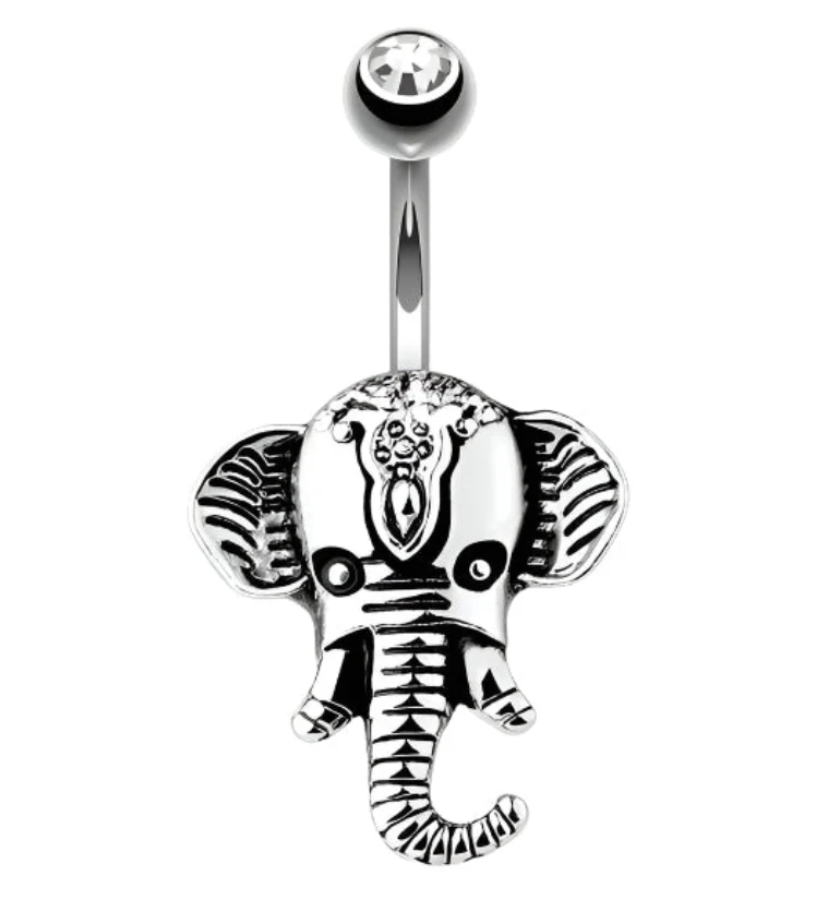 Elephant Stainless Steel Belly Button Ring