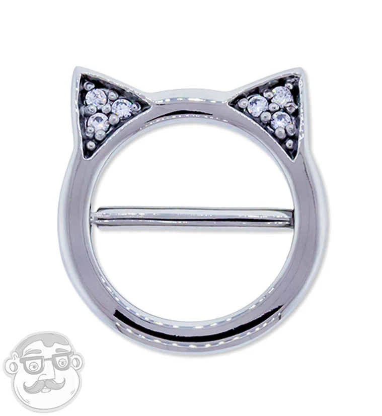 14G Feline Stainless Steel Nipple Clicker Ring