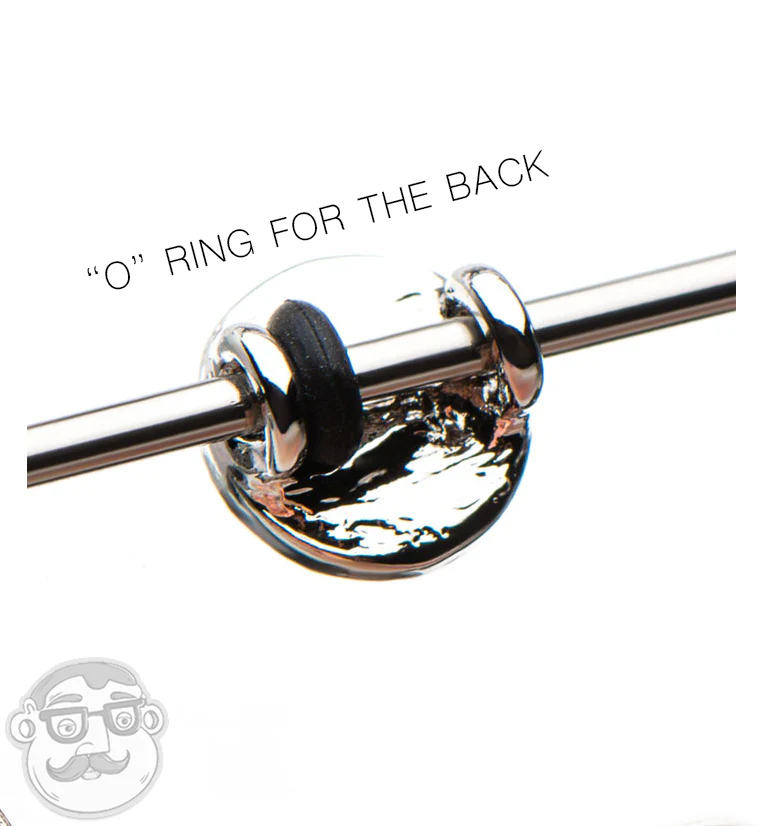14G Gold PVD CZ Disk Industrial Barbell - Image 2