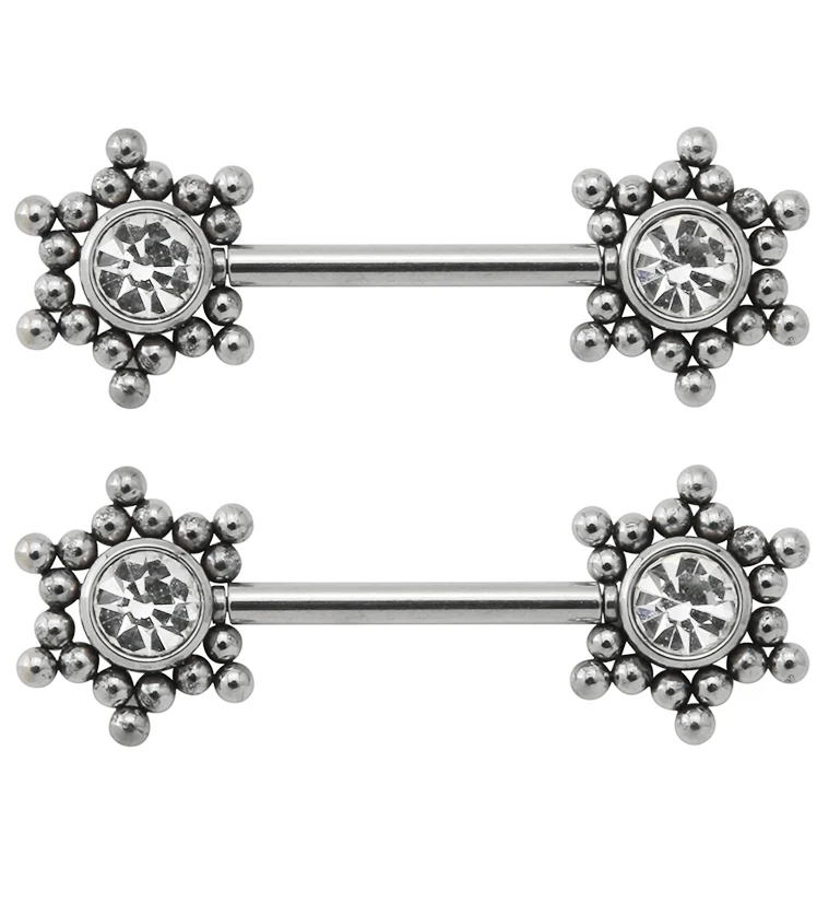 14G Hexad Threadless Nipple Ring Barbells