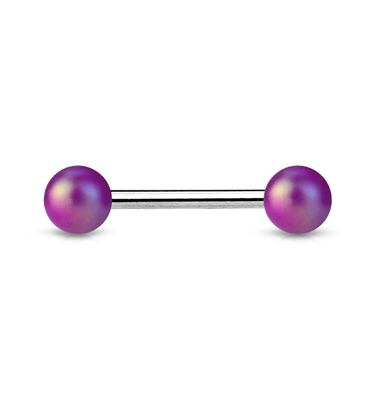 14G Matte Purple Stainless Steel Barbell