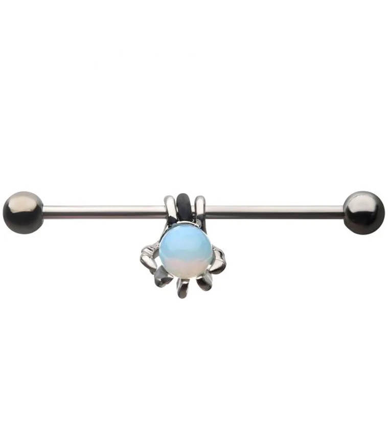 14G Opalite Claw Industrial Barbell