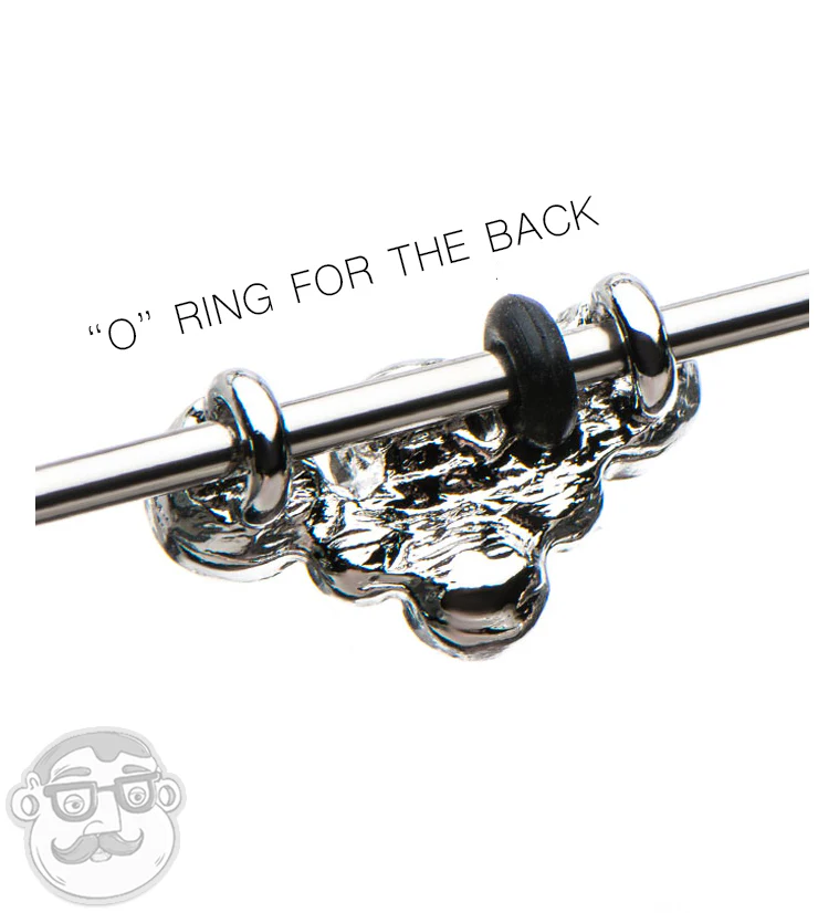 14G Rose Gold PVD Multi Cluster Steel Industrial Barbell - Image 2