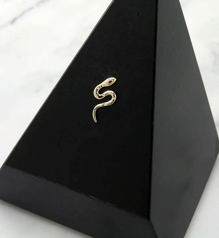 14kt Gold Adorned Snake Threadless Top - Image 2