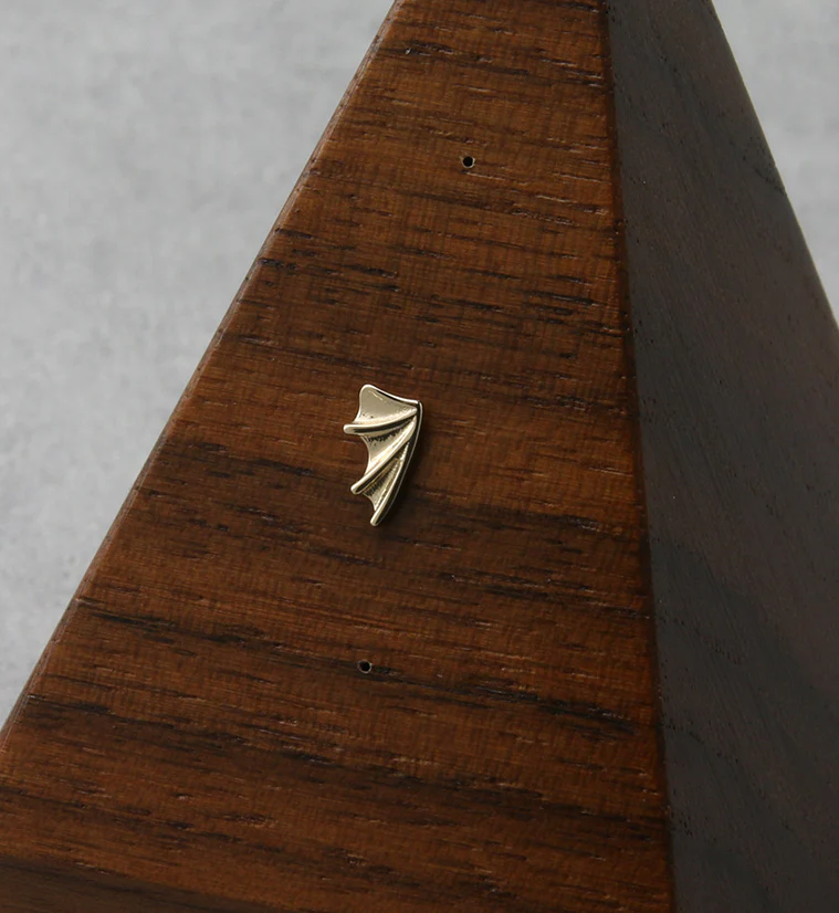 14kt Gold Bat Wing Threadless Top (Right Ear) - Image 2