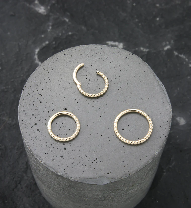 14kt Gold Braid Hinged Segment Ring - Image 2