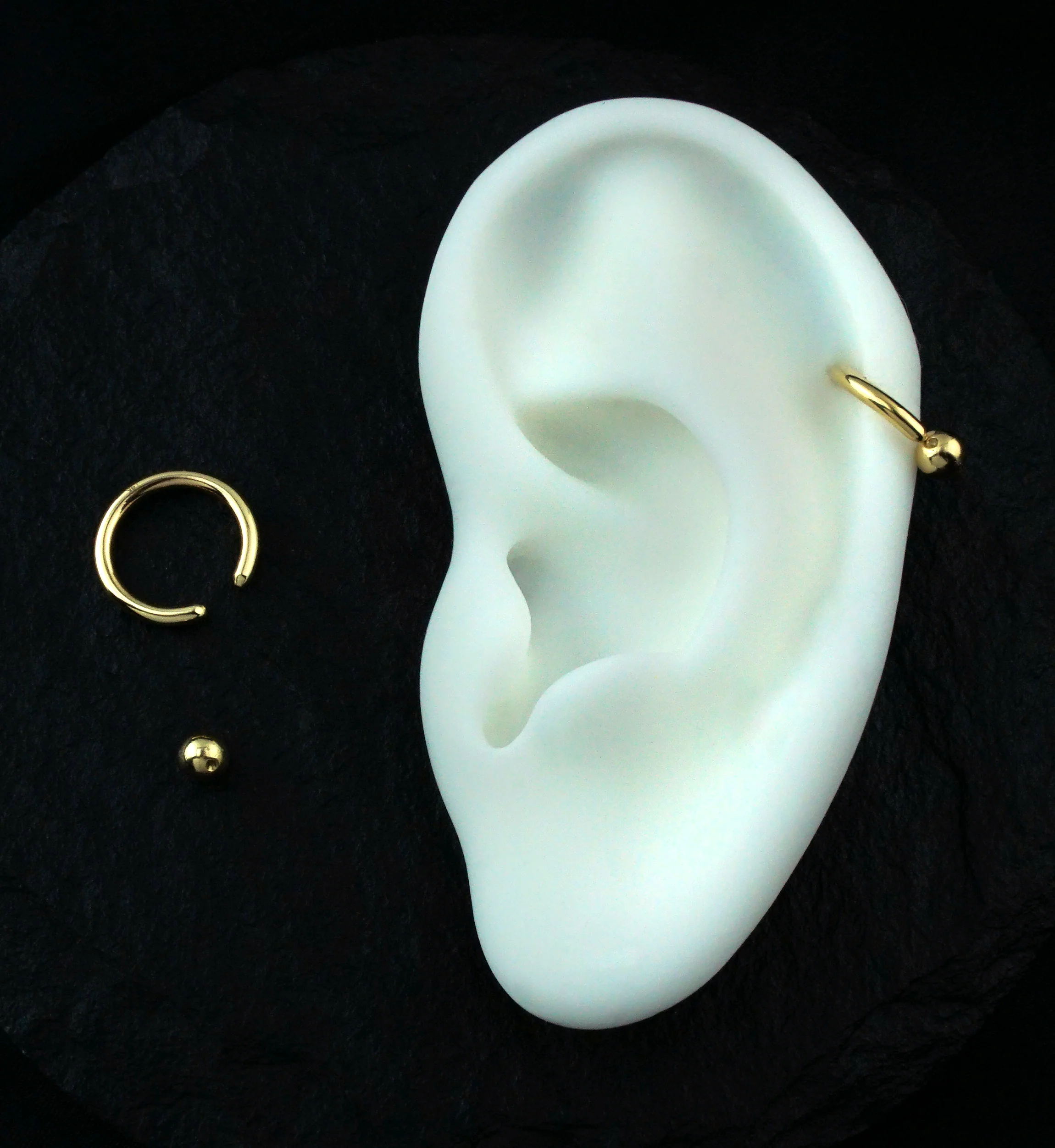 14kt Gold Captive Bead Ring - Image 2