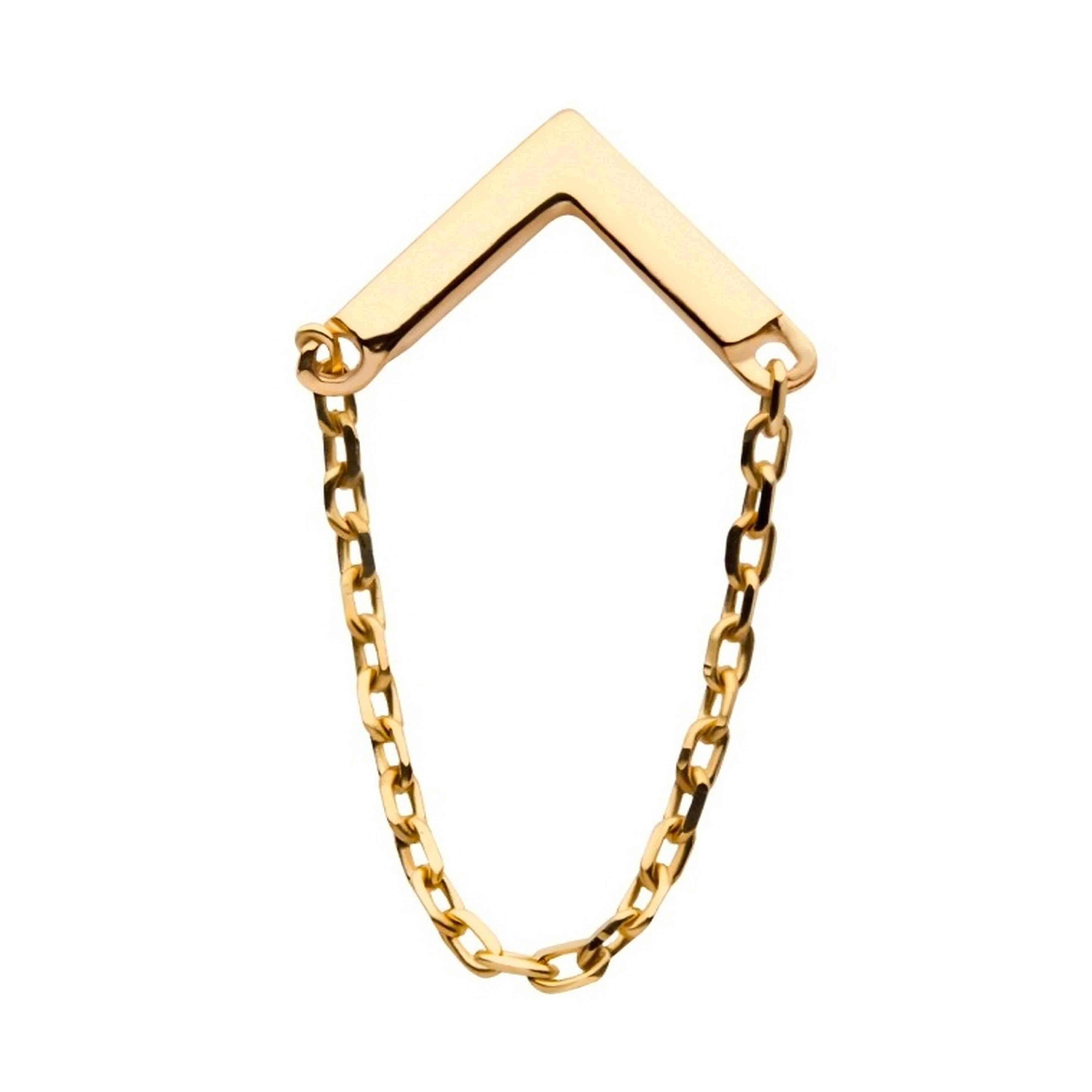 14kt Gold Chevron Chain Threadless Top