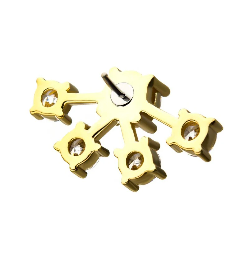 14kt Gold Constellation CZ Threadless Top - Image 3