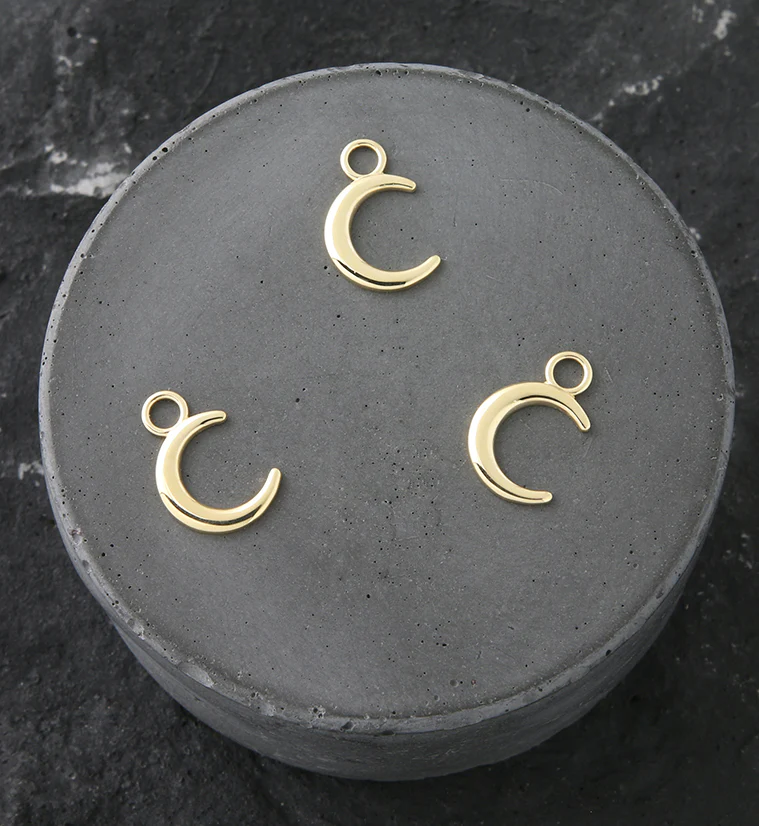 14kt Gold Crescent Charm - Image 2
