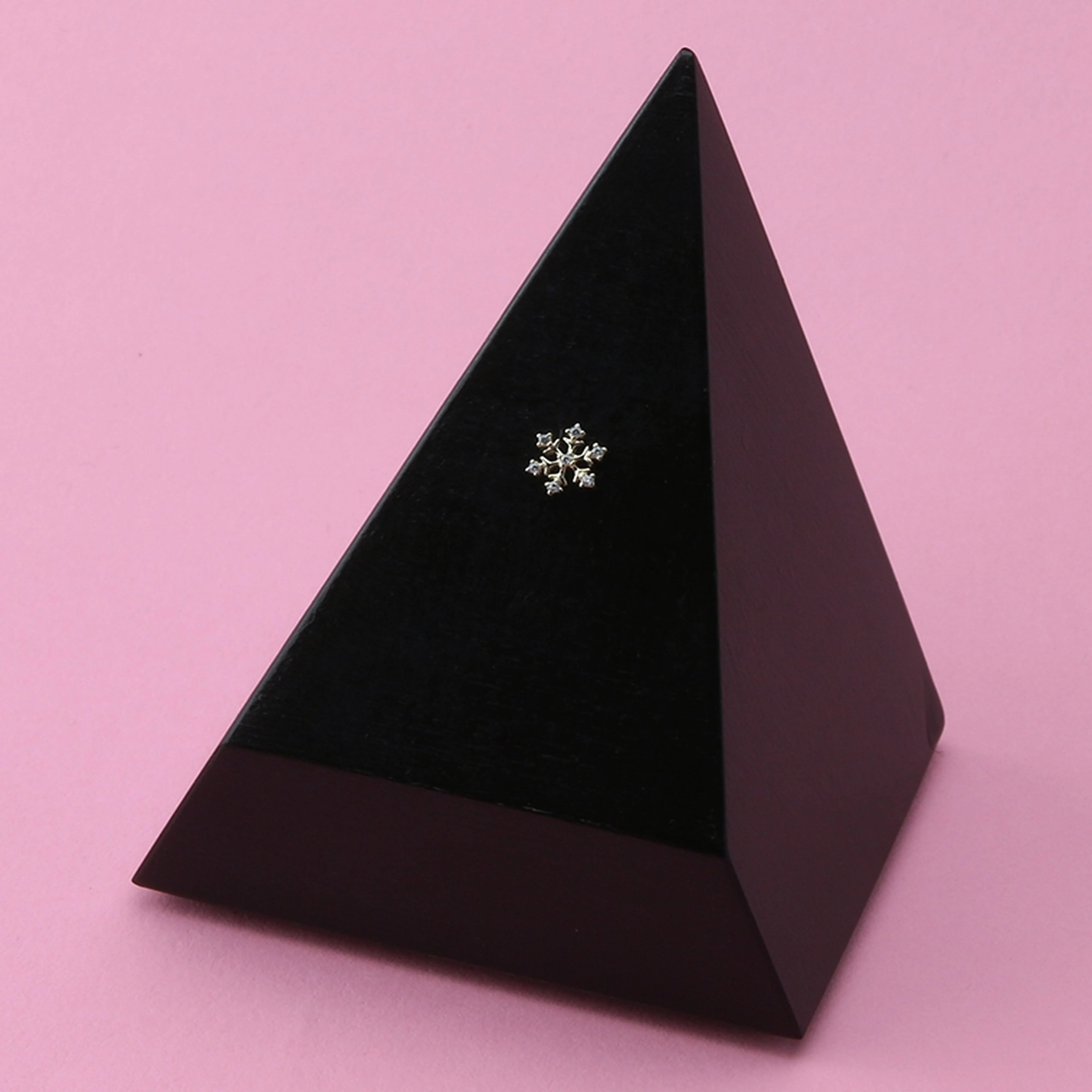14kt Gold CZ Snowflake Threadless Top - Image 4
