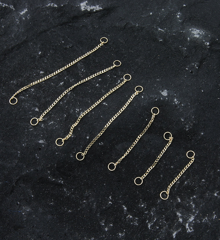 14kt Gold Curb Nose & Cartilage Piercing Chain - Image 2