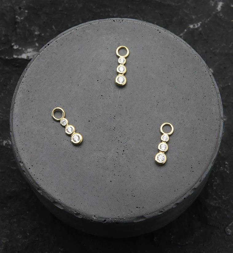 14kt Gold Descend CZ Charm - Image 2