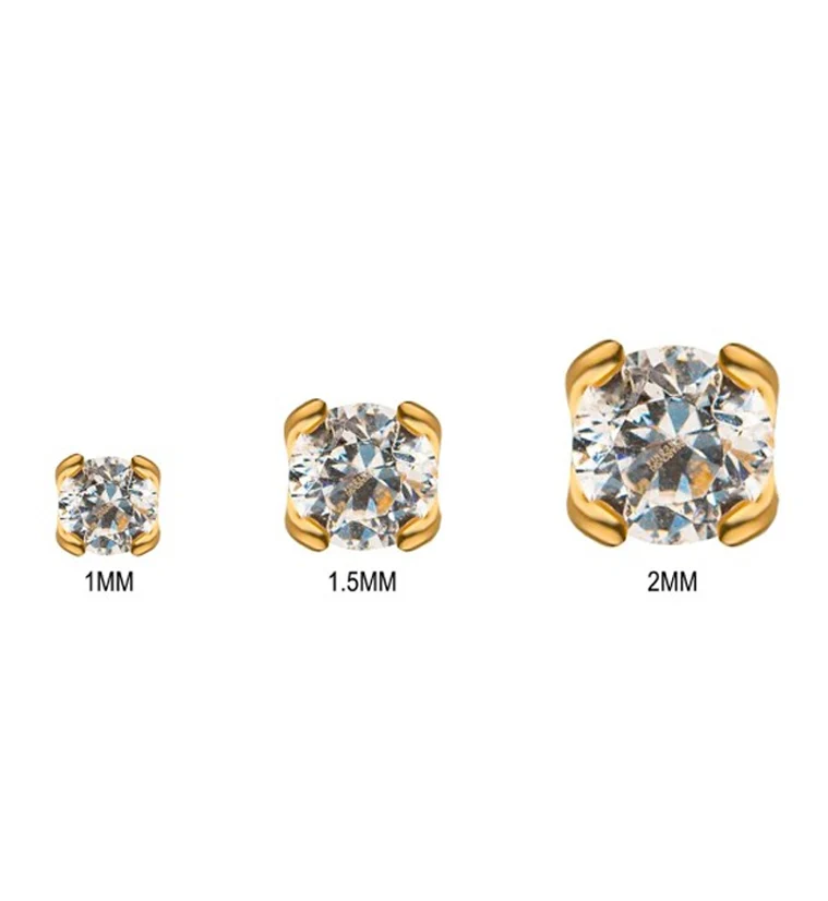14kt Gold Diamond Prong Threadless Top - Image 2