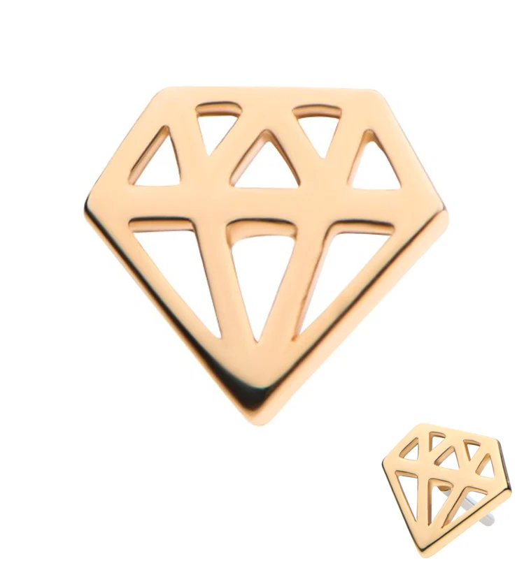 14kt Gold Diamond Threadless Top