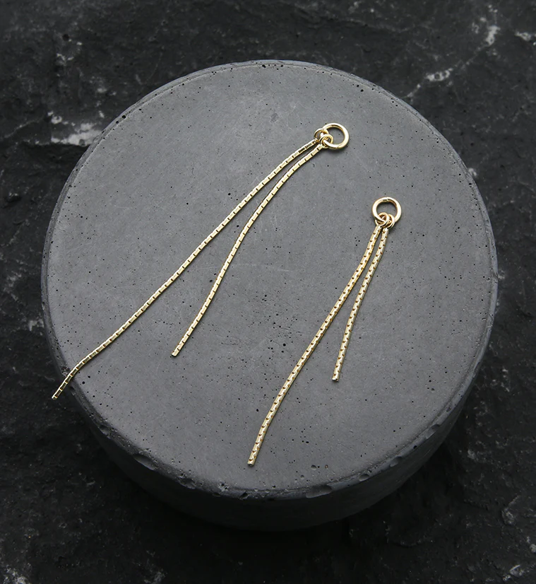14kt Gold Dual Box Chain Charm - Image 2