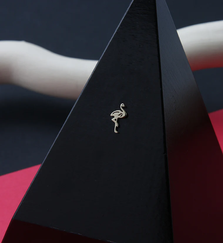14kt Gold Flamingo Threadless Top - Image 2