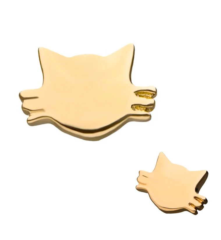 14kt Gold Kitty Cat Threadless Top