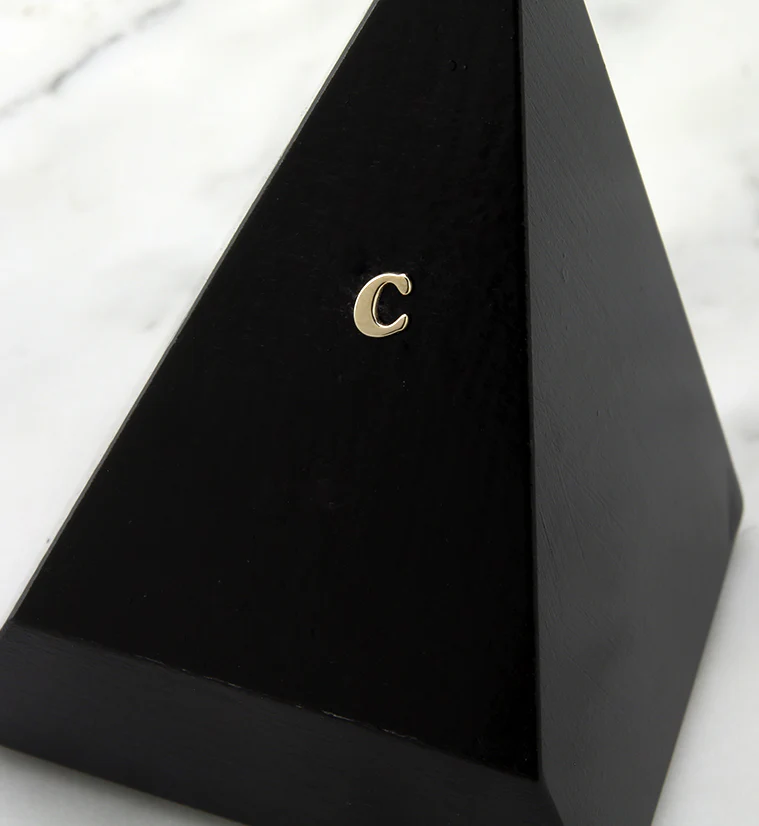 14kt Gold Letter C Threadless Top - Image 2