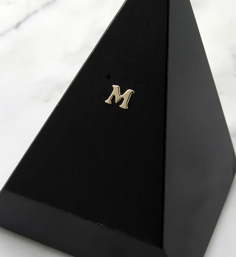 14kt Gold Letter M Threadless Top - Image 2