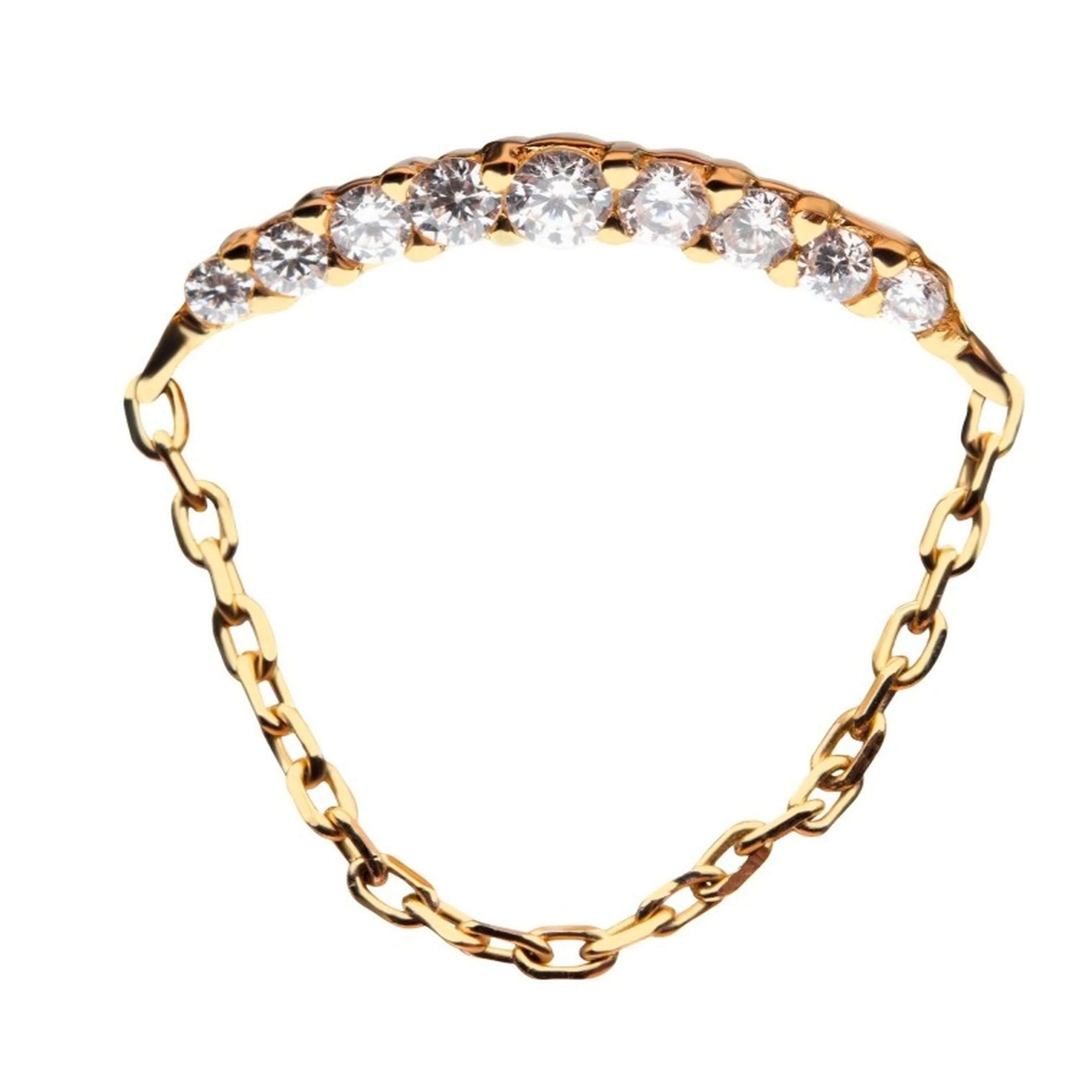 14kt Gold Novenary Chain Threadless Top