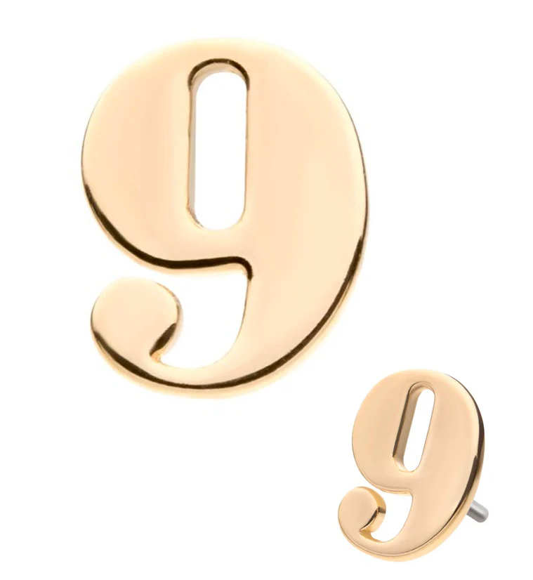 14kt Gold Number 9 Threadless Top