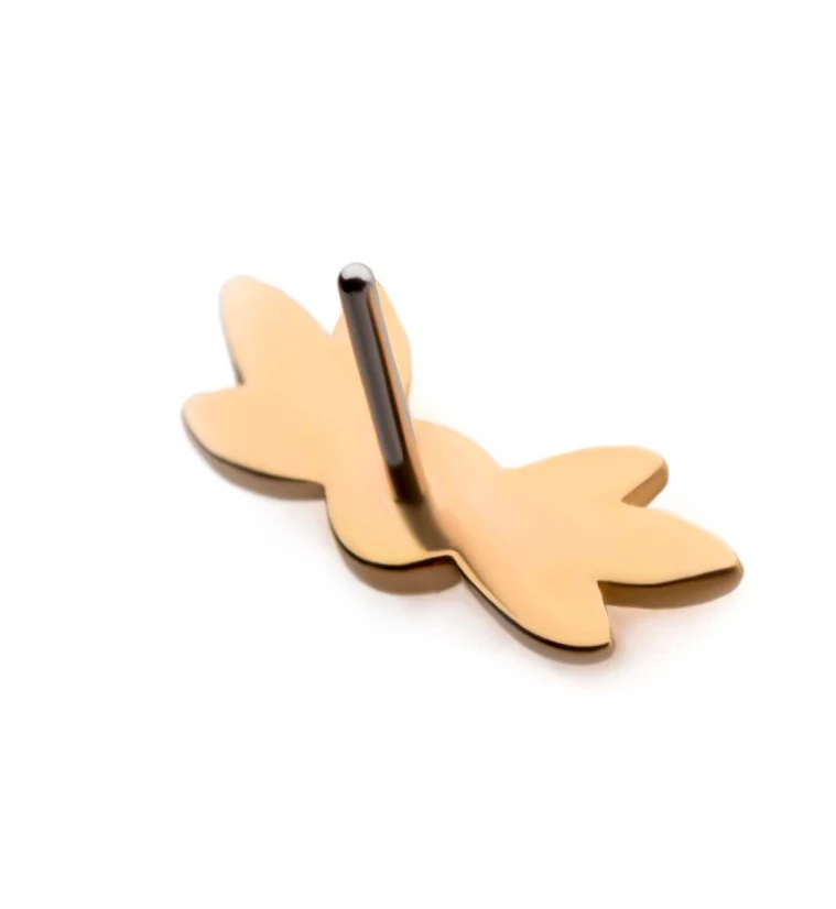 14kt Gold Opalite Leaf Threadless Top - Image 2
