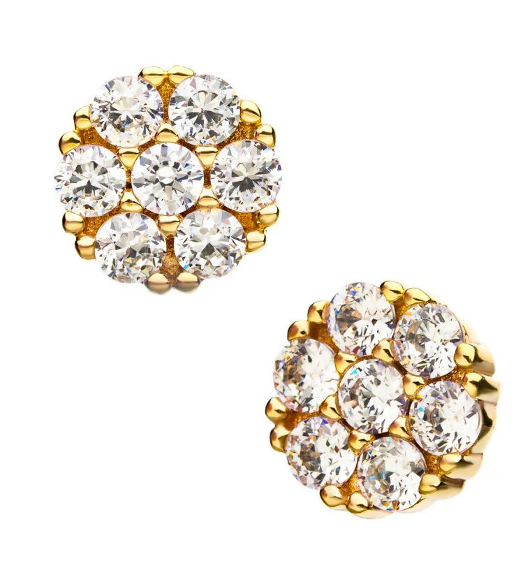 14kt Gold Paragon CZ Threadless Top - Image 3