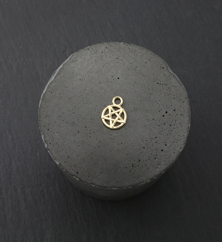 14kt Gold Pentagram Charm - Image 2