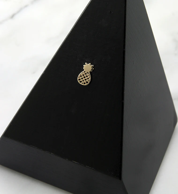 14kt Gold Petite Pineapple Threadless Top - Image 2