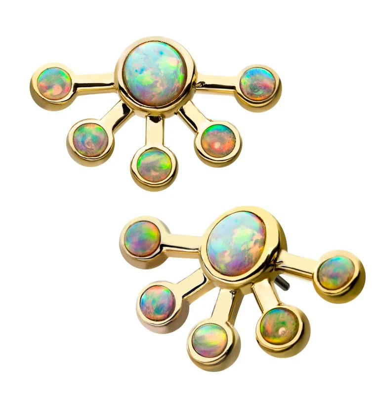 14kt Gold Realm Opalite Threadless Top