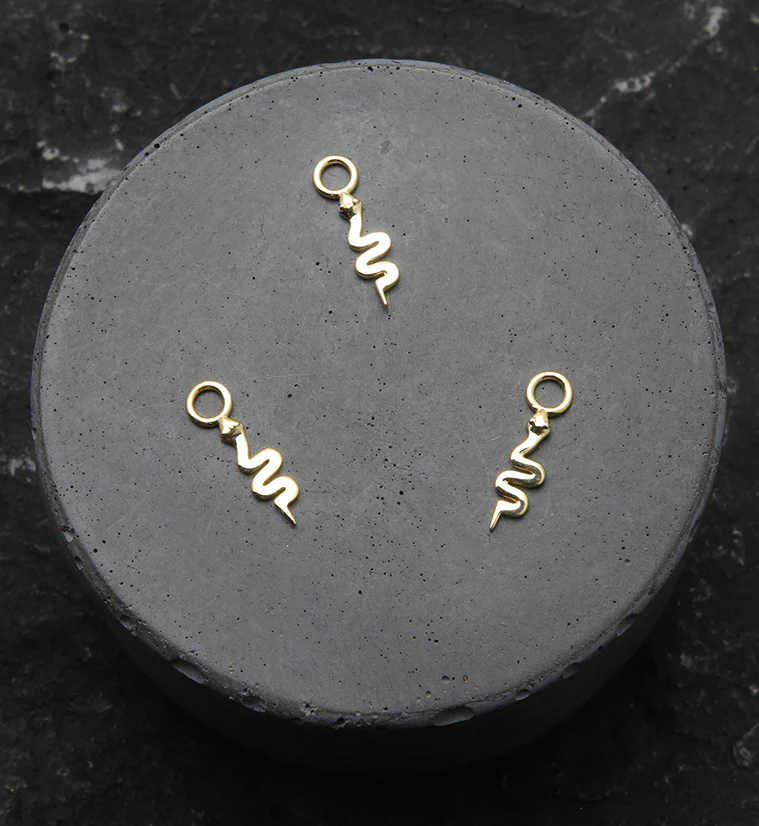 14kt Gold Serpent Charm - Image 2
