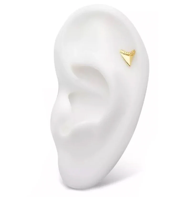 14kt Gold Shark Tooth Threadless Top - Image 3