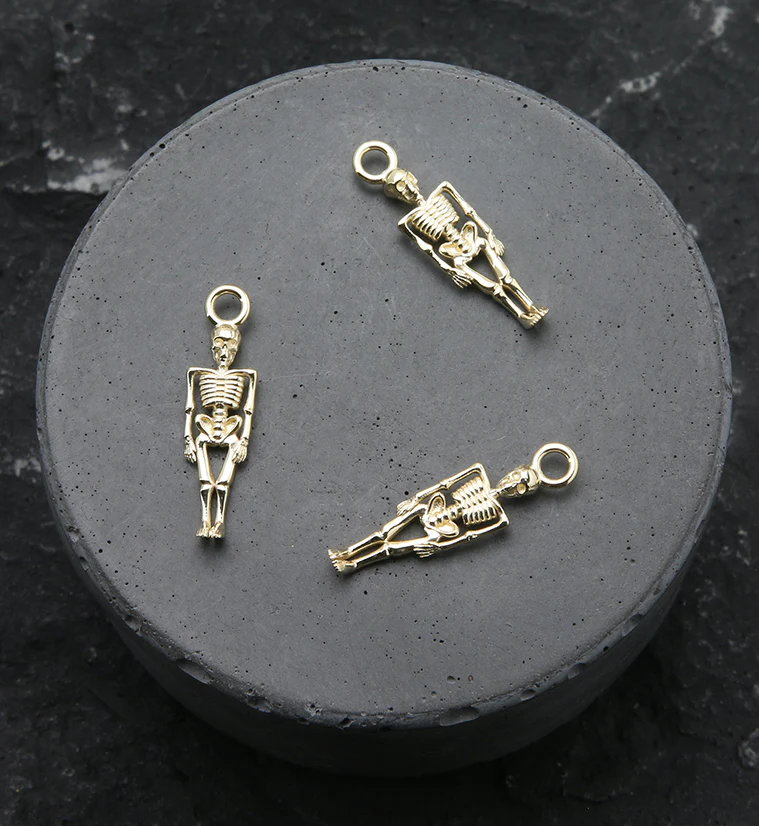 14kt Gold Skeleton Charm - Image 2