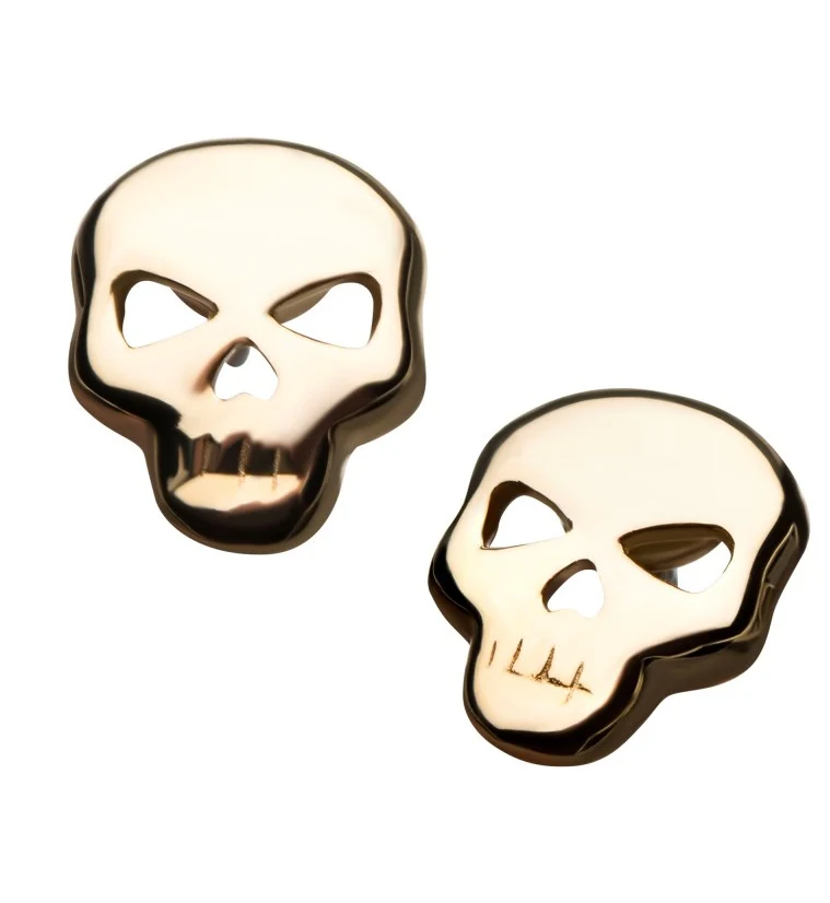 14kt Gold Skull Threadless Top