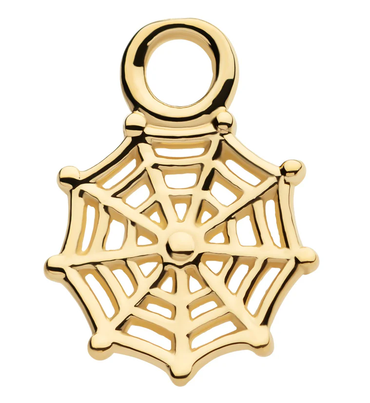 14kt Gold Spiderweb Charm