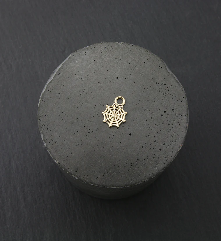 14kt Gold Spiderweb Charm - Image 2