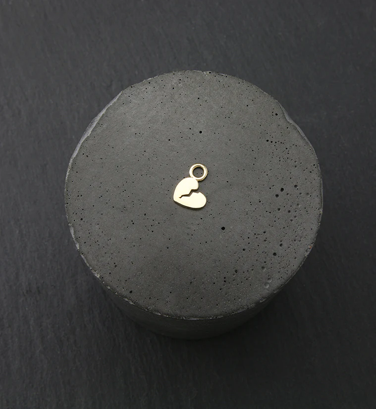 14kt Gold Broken Heart Charm - Image 2