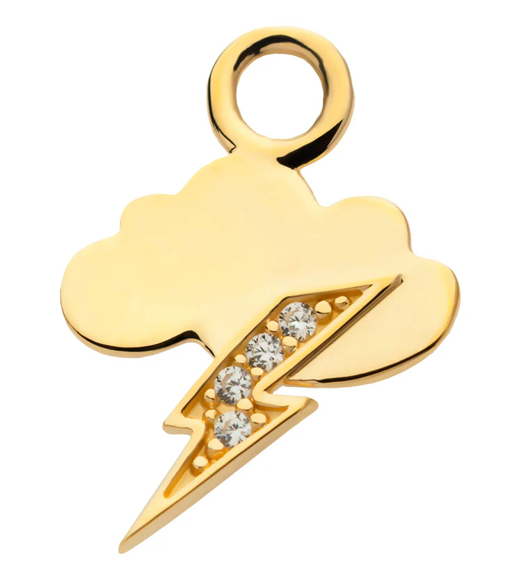 14kt Gold Thunderstorm CZ Charm