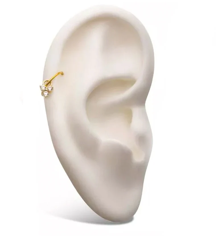 14kt Gold Trinity CZ Charm - Image 3