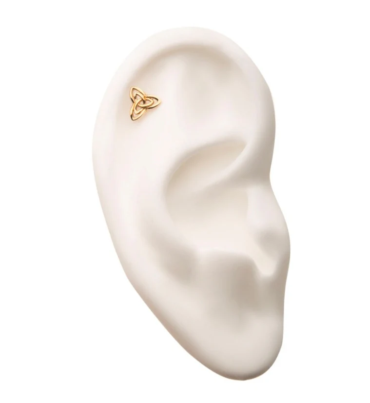 14kt Gold Trinity Threadless Top - Image 3