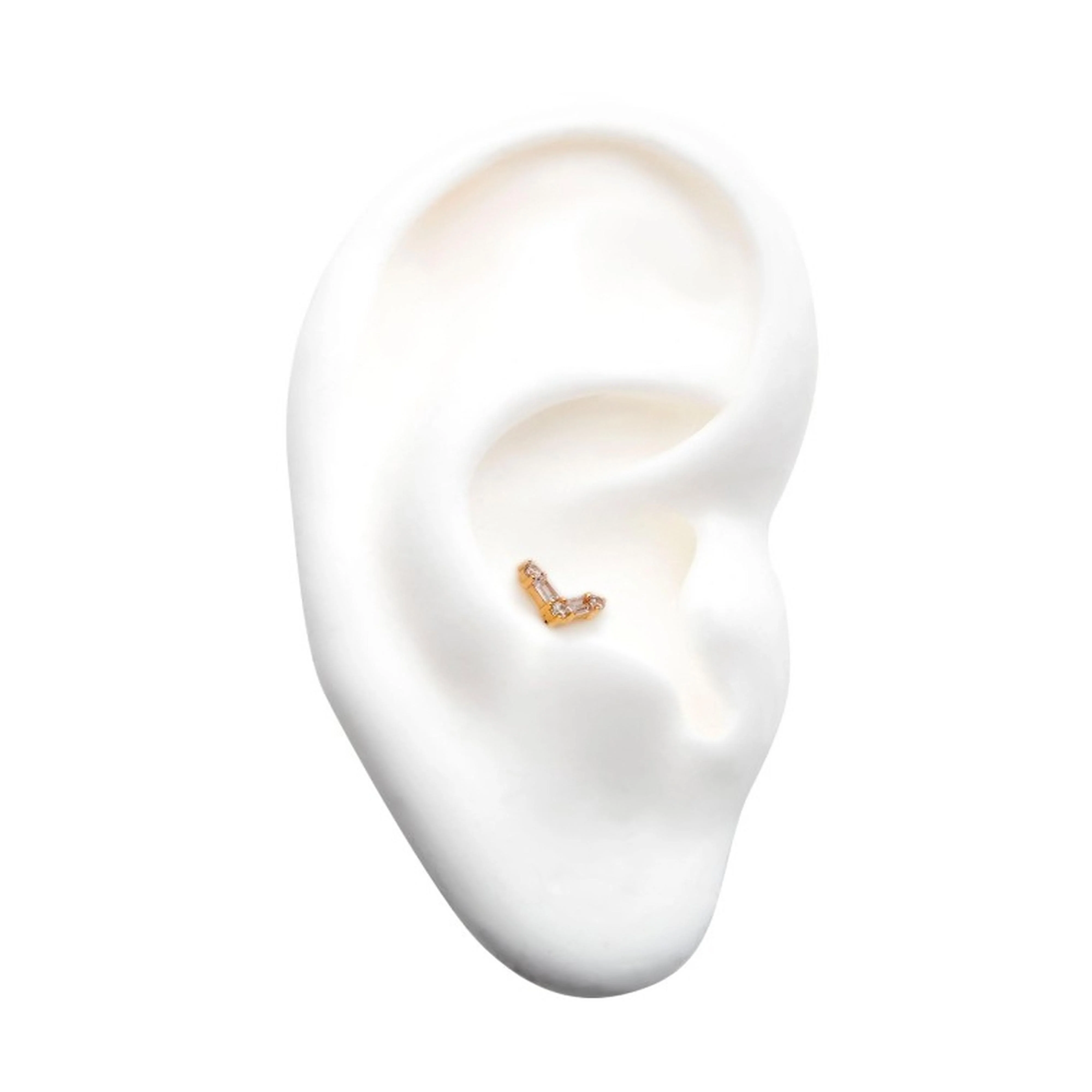14kt Gold Valiant CZ Threadless Top - Image 3