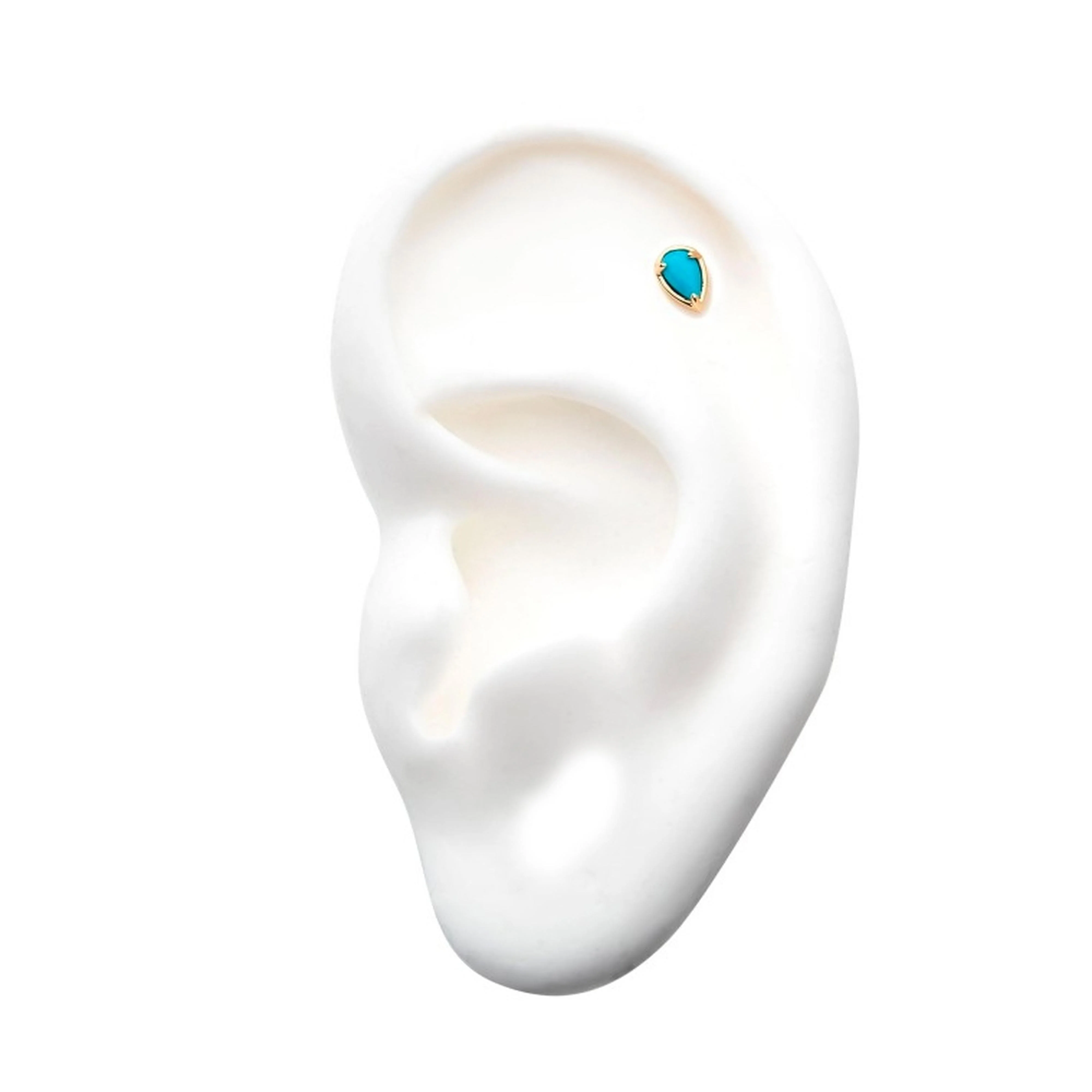 14kt Gold Weep Turquoise Howlite Threadless Top - Image 3