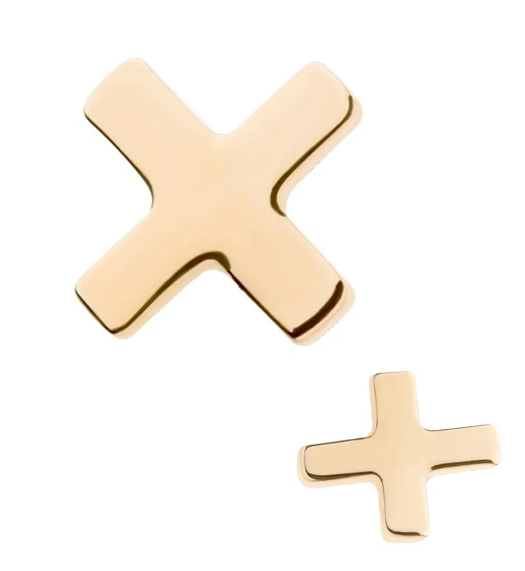 14kt Gold X Marks The Spot Threadless Top