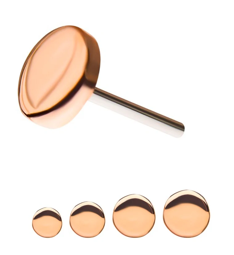 14kt Rose Gold Disk Threadless Top - Image 4