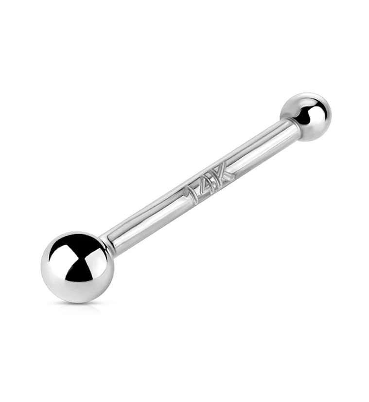 14kt White Gold Ball Top Nosebone