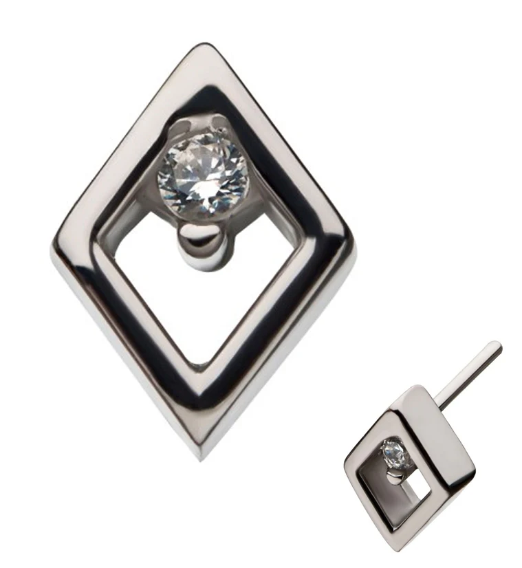 14kt White Gold Diamond Channel CZ Threadless Top