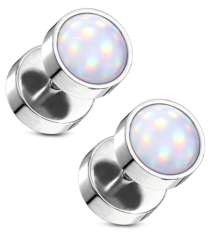 16G Clear Escent Stainless Steel Fake Plugs - Gauges