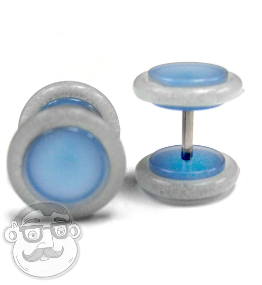16G Glow In The Dark Blue Fake Plugs
